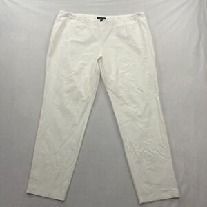 Eileen Fisher Pants Viscose Stretch Straight Leg Off White Men XL